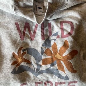 Old Navy Gray Hoodie with Floral Design